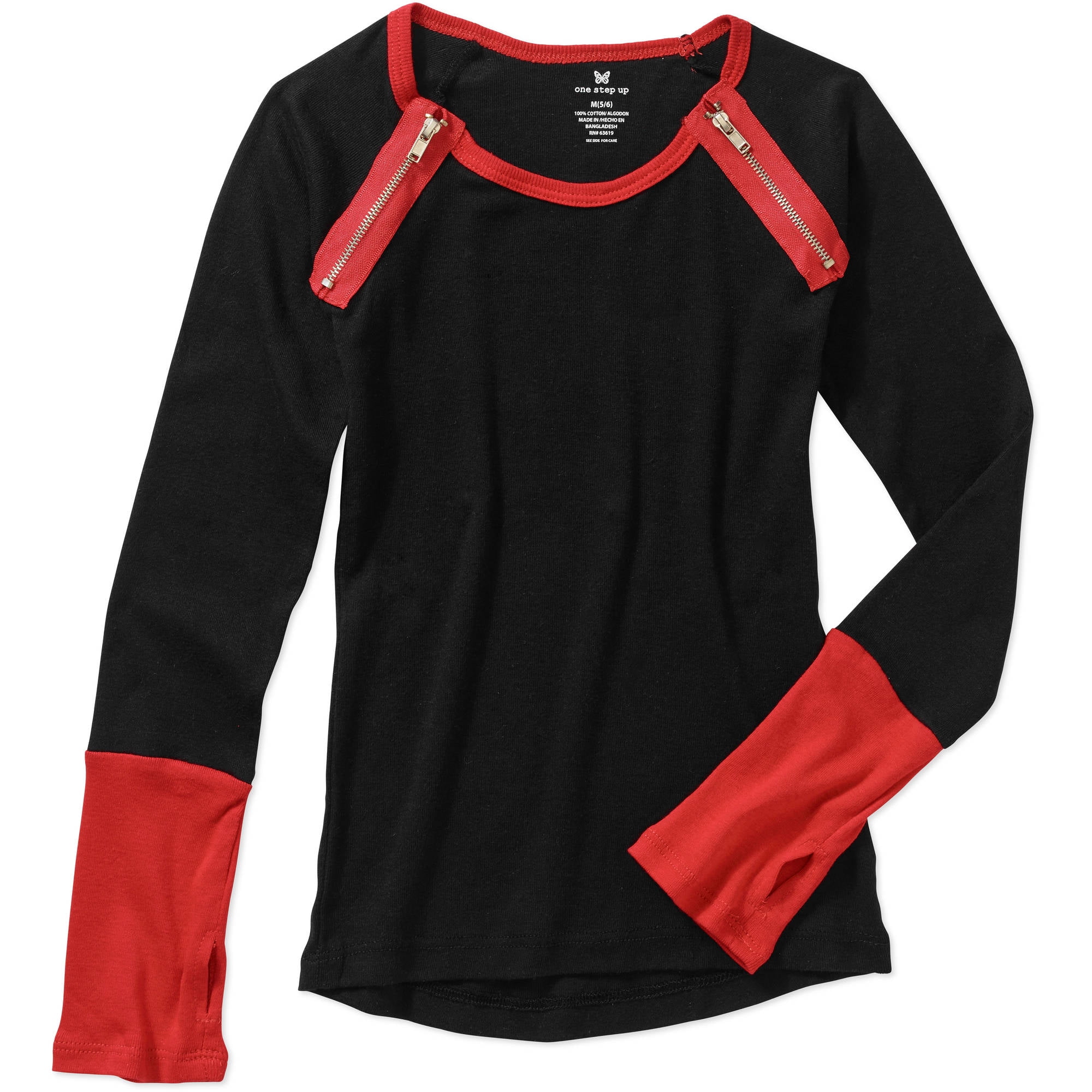 Girls top with thumb hole Josie lee strip